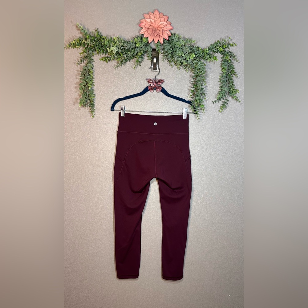 lululemon athletica women’s Deep Red Leggings with pockets